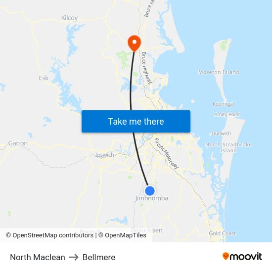 North Maclean to Bellmere map