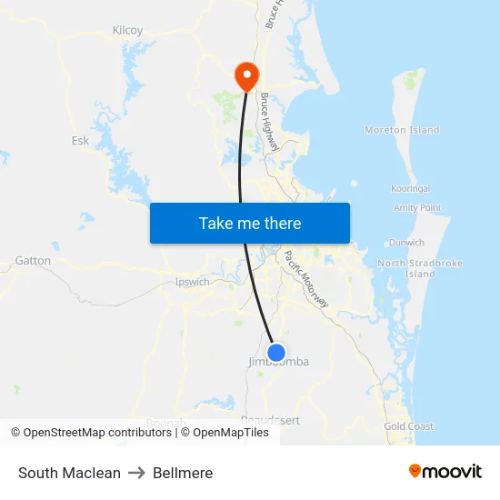 South Maclean to Bellmere map
