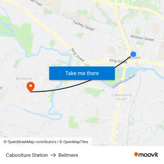 Caboolture Station to Bellmere map