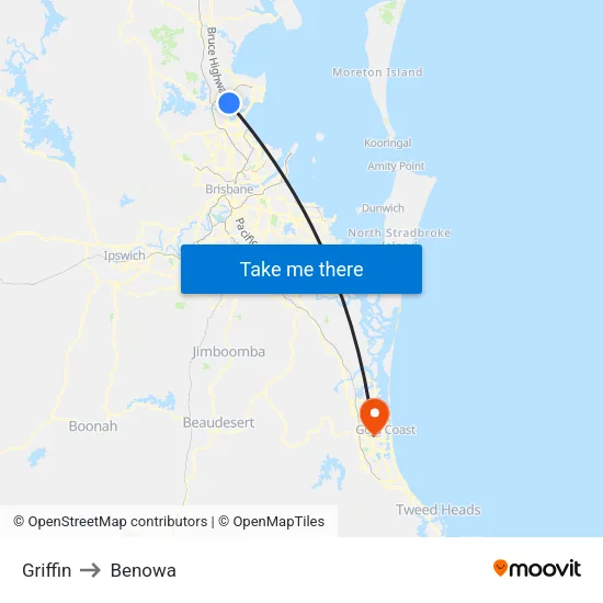 Griffin to Benowa map