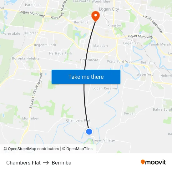 Chambers Flat to Berrinba map