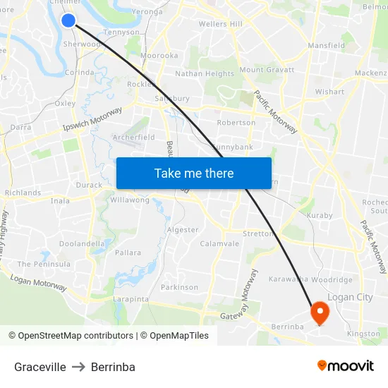 Graceville to Berrinba map