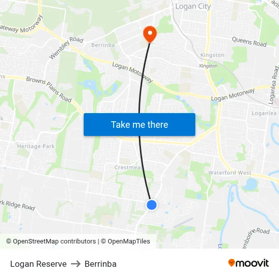 Logan Reserve to Berrinba map