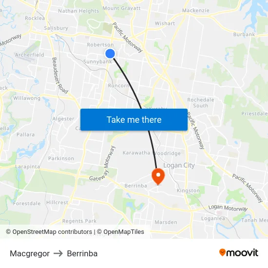 Macgregor to Berrinba map