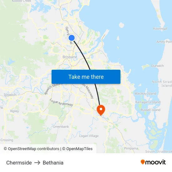 Chermside to Bethania map