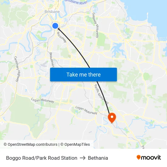 Boggo Road Station to Bethania map