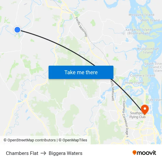 Chambers Flat to Biggera Waters map