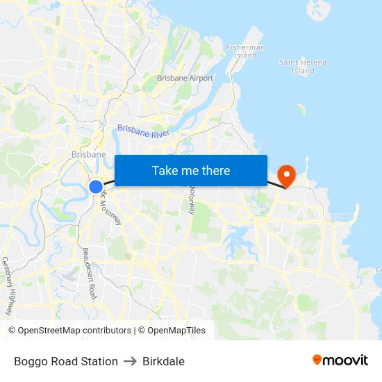 Boggo Road Station to Birkdale map