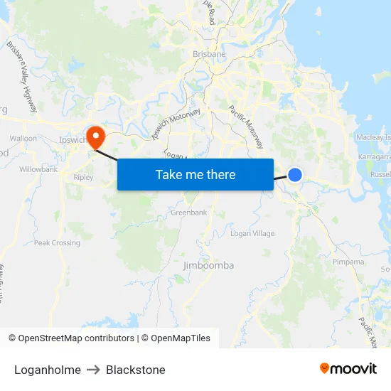 Loganholme to Blackstone map