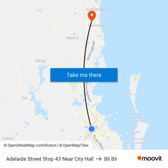Adelaide Street Stop 43 Near City Hall to Bli Bli map