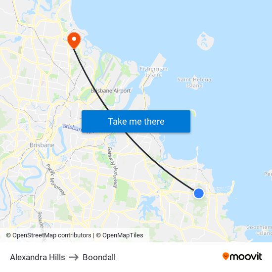 Alexandra Hills to Boondall map