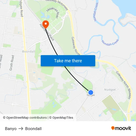 Banyo to Boondall map