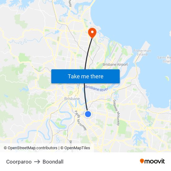 Coorparoo to Boondall map