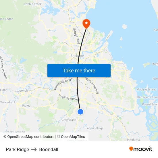 Park Ridge to Boondall map