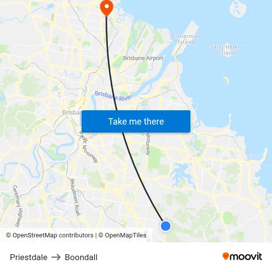 Priestdale to Boondall map