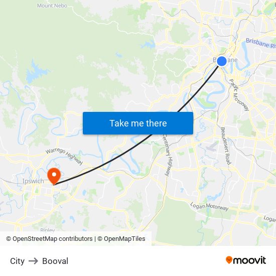 City to Booval map