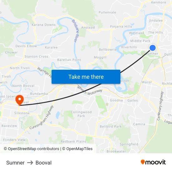 Sumner to Booval map