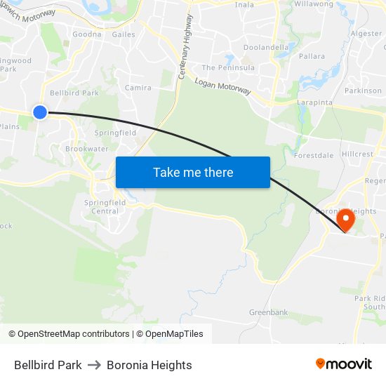 Bellbird Park to Boronia Heights map