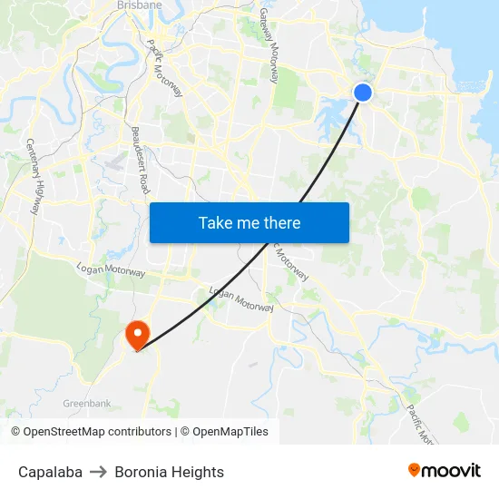 Capalaba to Boronia Heights map