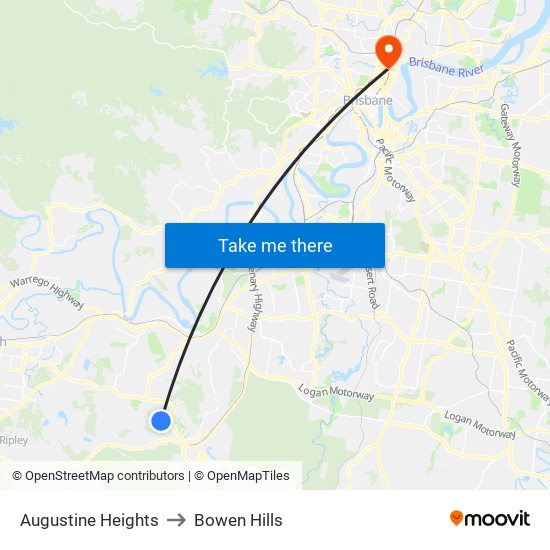 Augustine Heights to Bowen Hills map