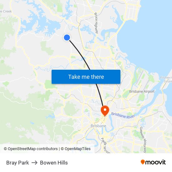 Bray Park to Bowen Hills map