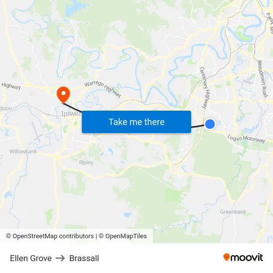 Ellen Grove to Brassall map