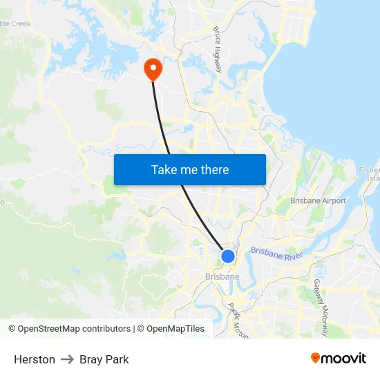Herston to Bray Park map