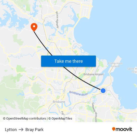 Lytton to Bray Park map