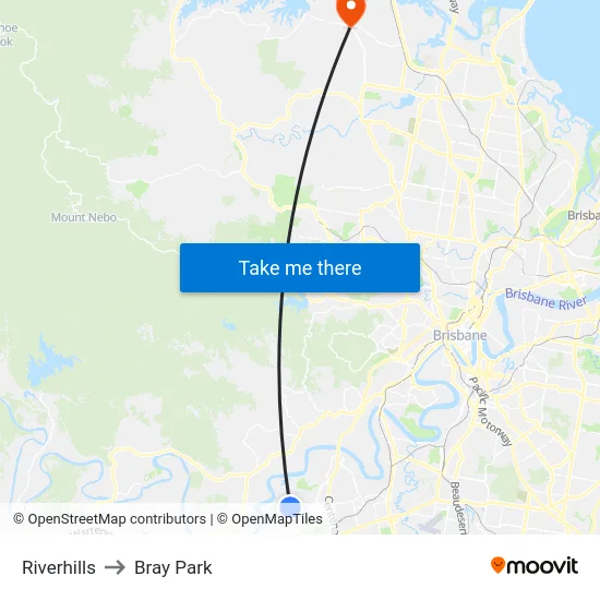 Riverhills to Bray Park map