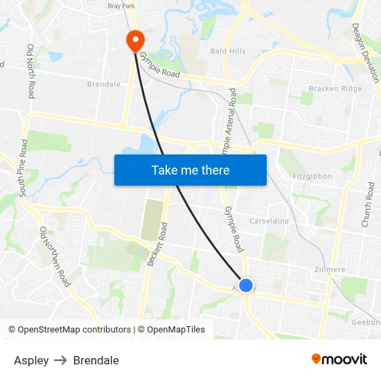 Aspley to Brendale map
