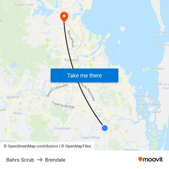 Bahrs Scrub to Brendale map
