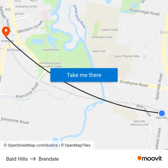 Bald Hills to Brendale map