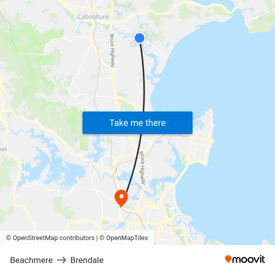 Beachmere to Brendale map