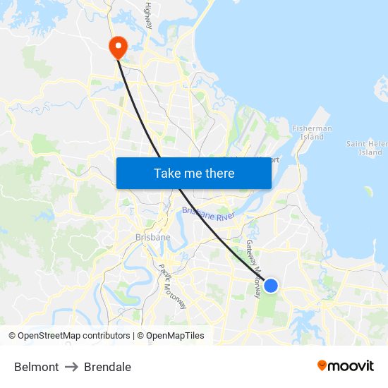 Belmont to Brendale map