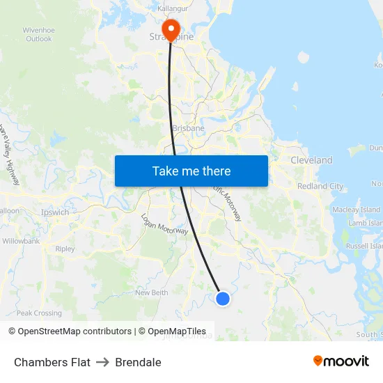 Chambers Flat to Brendale map