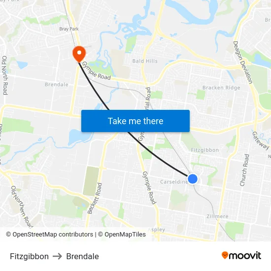 Fitzgibbon to Brendale map
