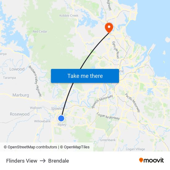 Flinders View to Brendale map
