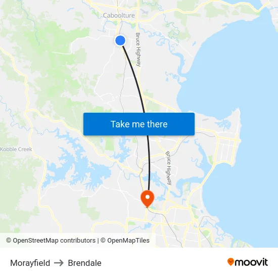 Morayfield to Brendale map