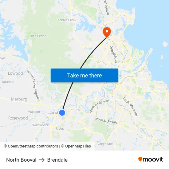 North Booval to Brendale map