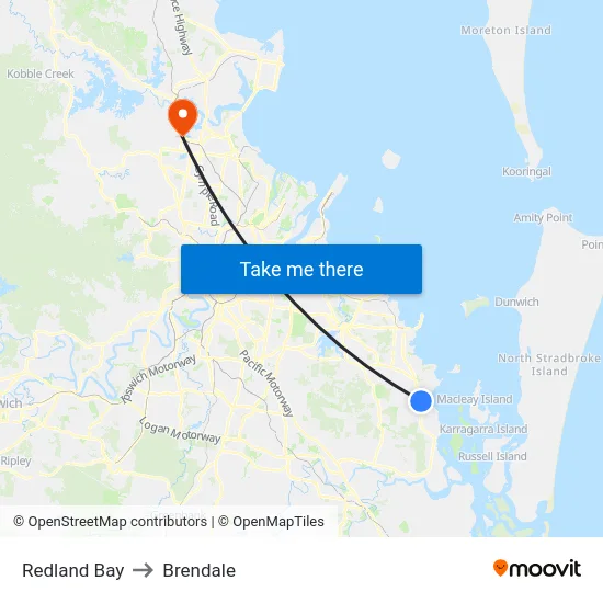 Redland Bay to Brendale map