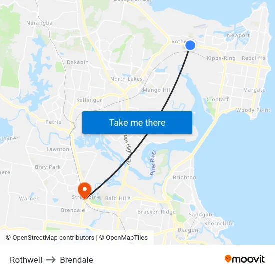 Rothwell to Brendale map