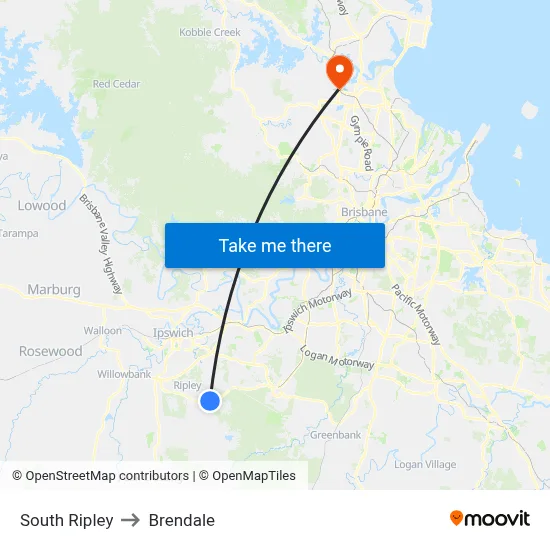 South Ripley to Brendale map