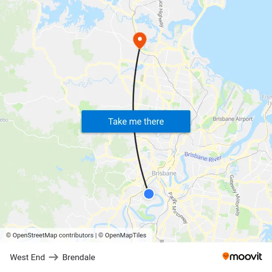 West End to Brendale map