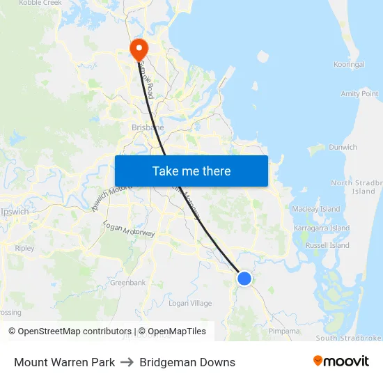 Mount Warren Park to Bridgeman Downs map