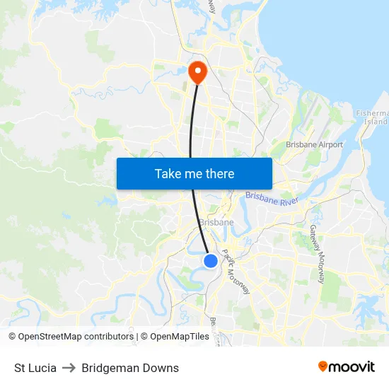 St Lucia to Bridgeman Downs map