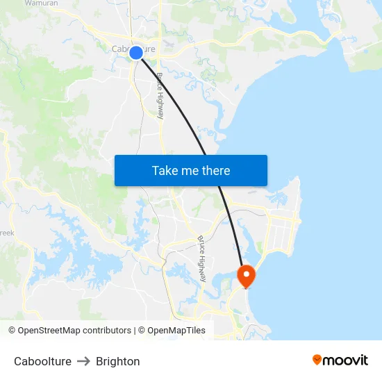 Caboolture to Brighton map
