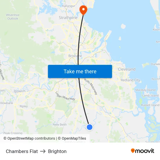 Chambers Flat to Brighton map