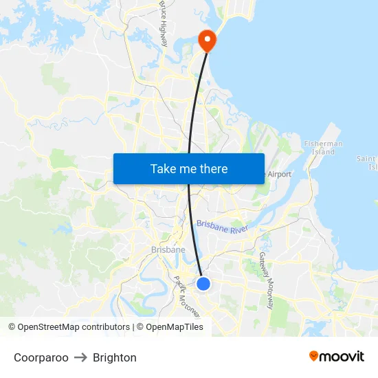 Coorparoo to Brighton map