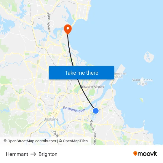 Hemmant to Brighton map