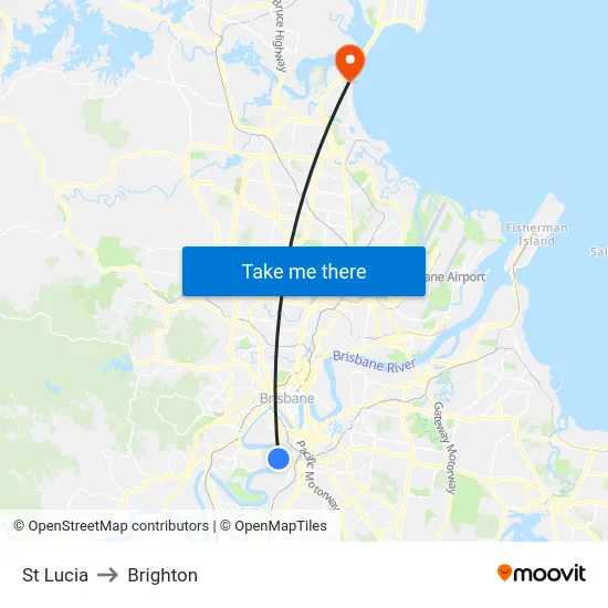 St Lucia to Brighton map